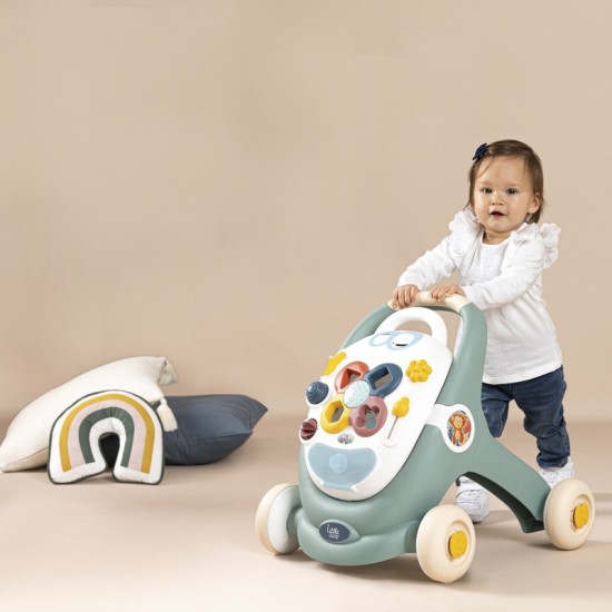 Interaktyvus vežimėlis su stūmikliu SMOBY Little Walker 3in1