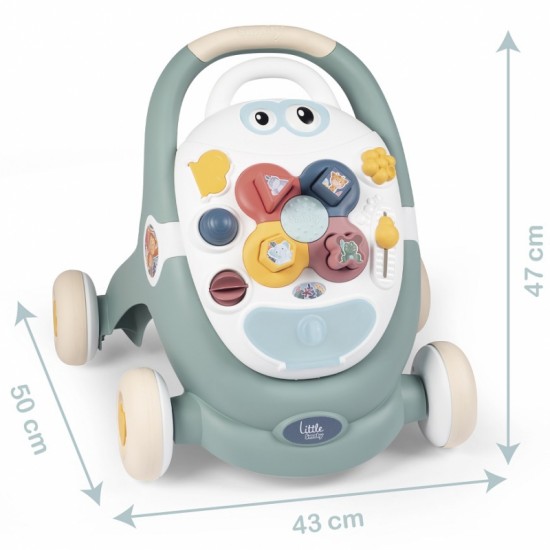 Interaktyvus vežimėlis su stūmikliu SMOBY Little Walker 3in1