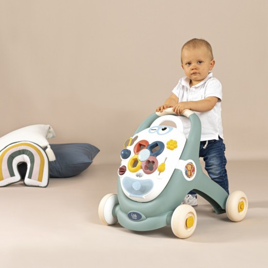 Interaktyvus vežimėlis su stūmikliu SMOBY Little Walker 3in1