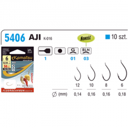 Kabliukai Su Pavadėliu KAMATSU Aji Fc 50cm Nr.12