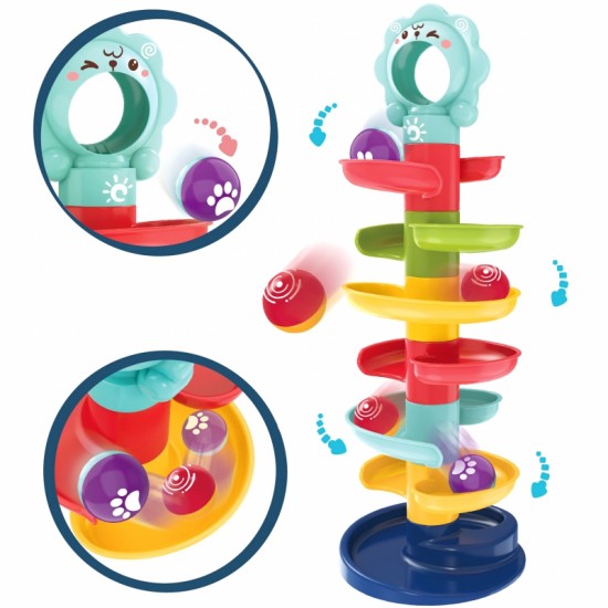 Kamuoliukų takelio spiralės rinkinys + 2 kamuoliukai WOOPIE BABY