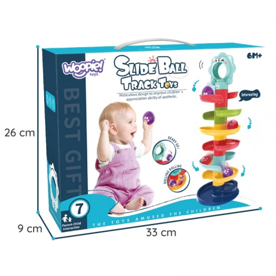 Kamuoliukų takelio spiralės rinkinys + 2 kamuoliukai WOOPIE BABY
