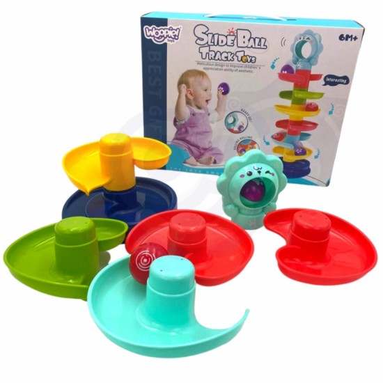 Kamuoliukų takelio spiralės rinkinys + 2 kamuoliukai WOOPIE BABY