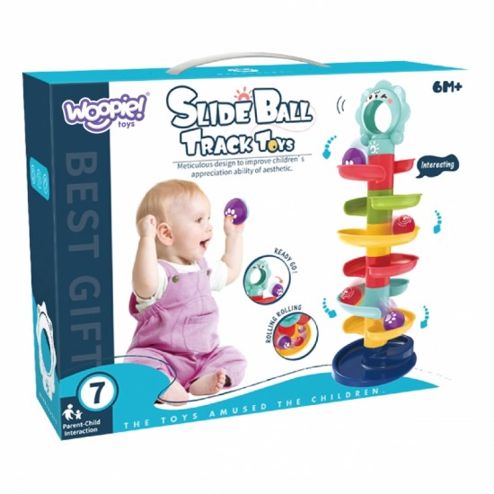 Kamuoliukų takelio spiralės rinkinys + 2 kamuoliukai WOOPIE BABY
