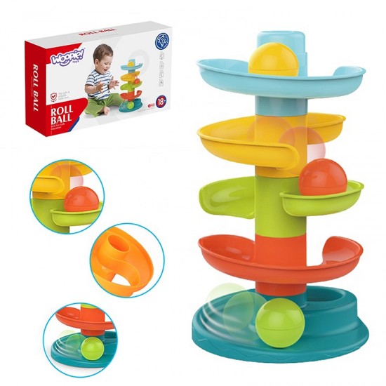 Kamuoliukų takelio spiralės rinkinys + 3 kamuoliukai WOOPIE