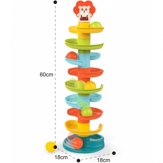 Kamuoliukų takelio spiralės rinkinys + 6 kamuoliukai WOOPIE BABY