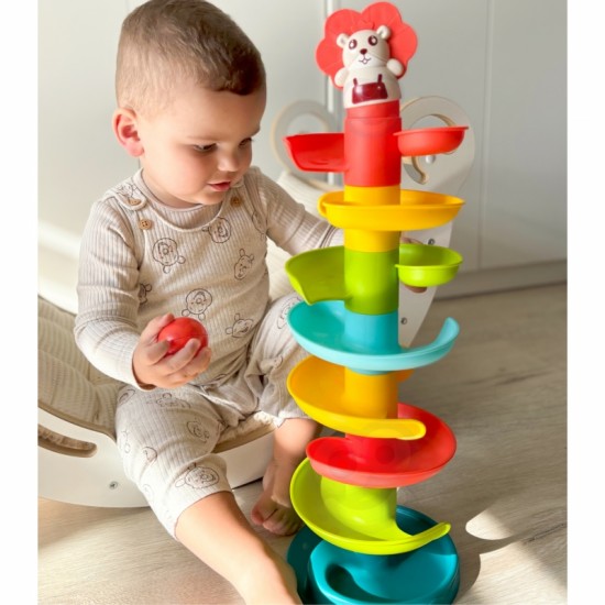 Kamuoliukų takelio spiralės rinkinys + 6 kamuoliukai WOOPIE BABY