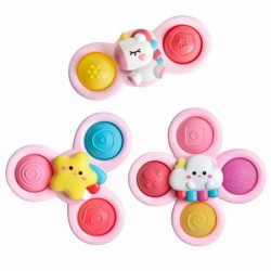 Keičiamas sensorinis žaislas „Space Spinner Pop-it“, 3 vnt., rožinis. WOOPIE BABY