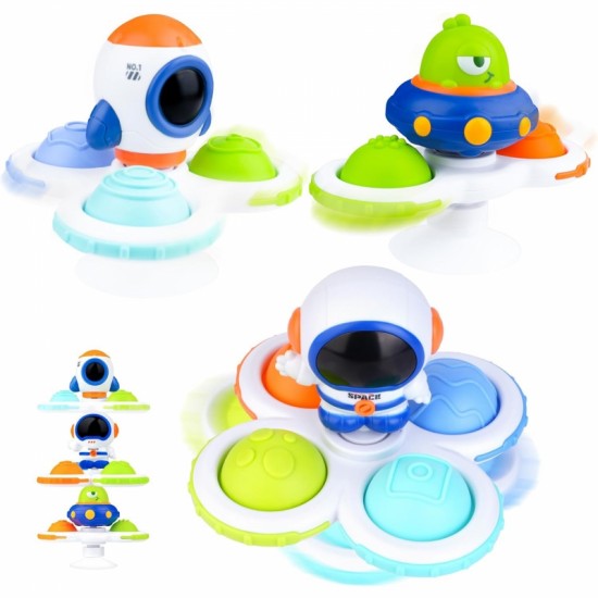 Keičiamas sensorinis žaislas „Space Spinner Pop-it“, 3 vnt. WOOPIE BABY