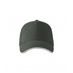 Kepurėle su snapeliu MALFINI Sandwich 6P Castor gray 340 g/m²