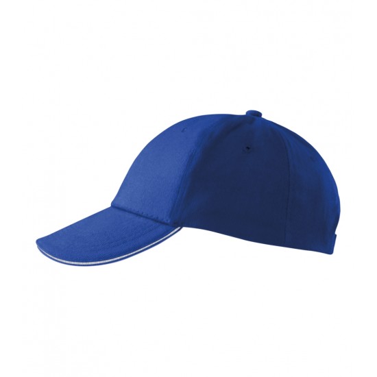 Kepurėle su snapeliu MALFINI Sandwich 6P Royal blue 340 g/m²