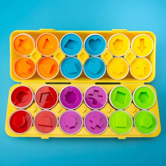 Kiaušinių dėlionė - derinkite formas ir spalvas WOOPIE Montessori
