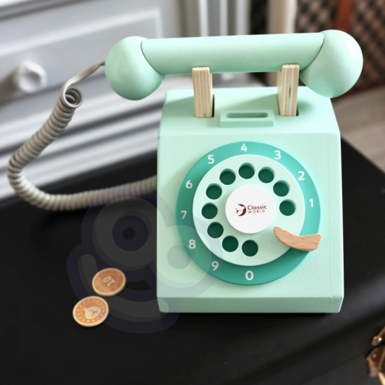 Klasikiniai mediniai telefonai vaikams, 4 vnt. CLASSIC WORLD