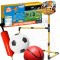 Krepšinio ir futbolo 2in1 rinkinys: futbolo vartai + krepšinio lankas su kamuoliais ir pompa WOOPIE