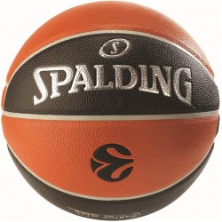 Krepšinio Kamuolys Spalding NBA Eurolyga IN/OUT Oranžinė-Juoda TF-500 84002Z/77101Z 7 Dydis