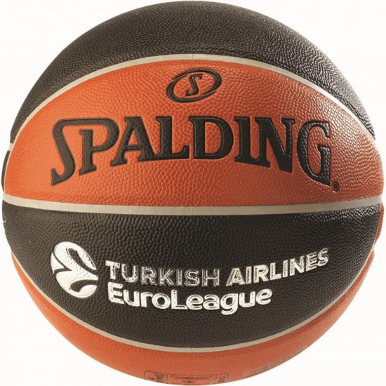 Krepšinio Kamuolys Spalding NBA Eurolyga IN/OUT Oranžinė-Juoda TF-500 84002Z/77101Z 7 Dydis