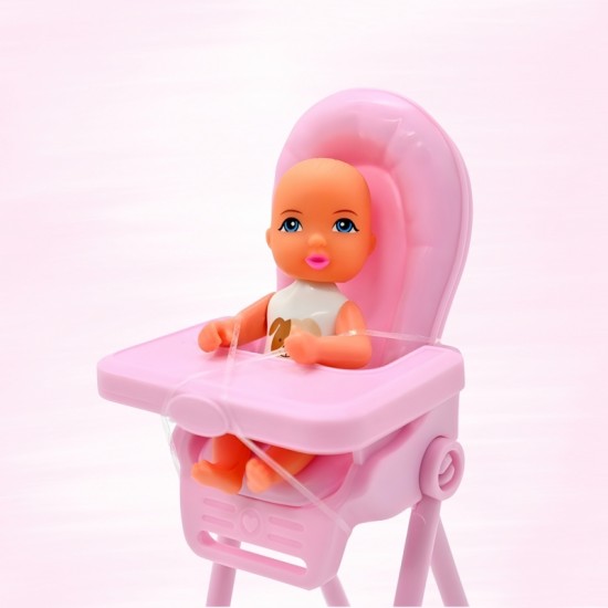 Kūdikio lėlės maitinimo kėdutės priedų rinkinys WOOPIE ROYAL Lily Lily