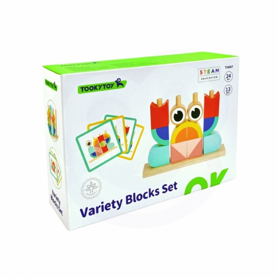 Kūrybingi mediniai 3D kosminiai kaladėlės krabas TOOKY TOY