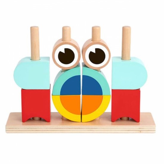 Kūrybingi mediniai 3D kosminiai kaladėlės krabas TOOKY TOY