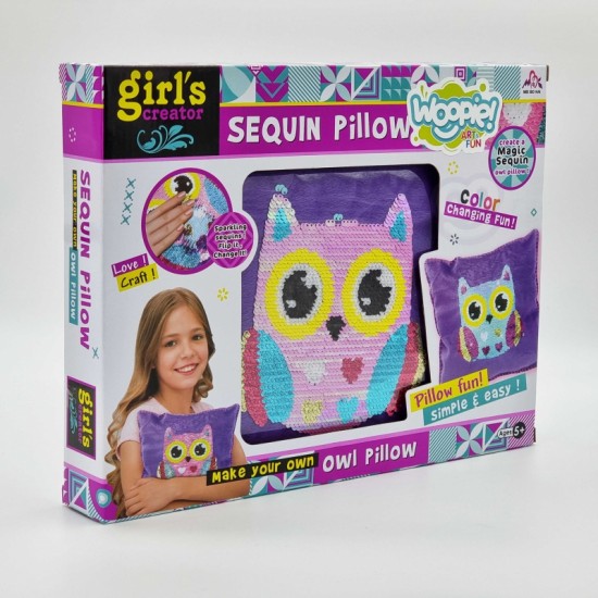 Kūrybinis rinkinys „Pelėdos“ pagalvėlė dekoravimui WOOPIE ART&FUN