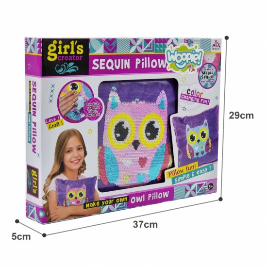 Kūrybinis rinkinys „Pelėdos“ pagalvėlė dekoravimui WOOPIE ART&FUN