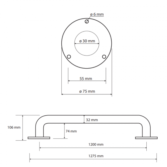 Laikiklis BEMETA Help 120 cm. Tesus, Baltas