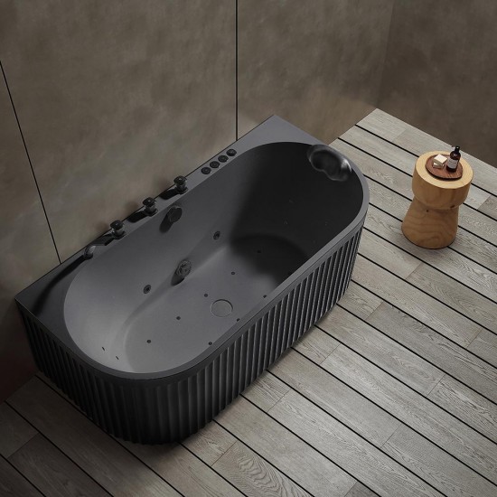 Laisvai pastatoma prie sienos montuojama SPA vonia su hidromasažu AMUE-A005B 170x80x63 cm