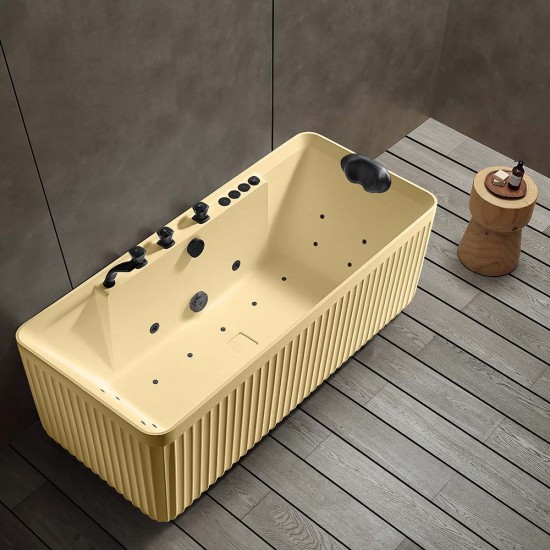 Laisvai pastatoma prie sienos montuojama SPA vonia su hidromasažu AMUE-D005CP 170x75x60 cm