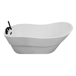 Laisvai stovinti vonia su juodu maišytuvu AMO-1036D 170x80x72 cm