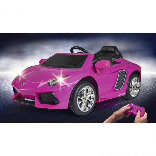 Lamborghini Aventador rožinis elektrinis automobilis 6V 3+ FEBER
