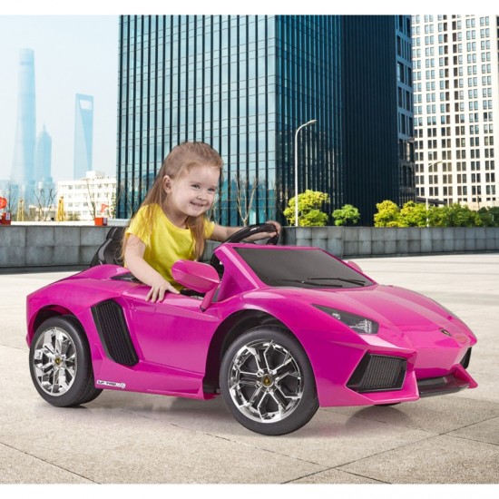 Lamborghini Aventador rožinis elektrinis automobilis 6V 3+ FEBER