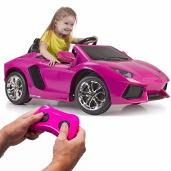 Lamborghini Aventador rožinis elektrinis automobilis 6V 3+ FEBER