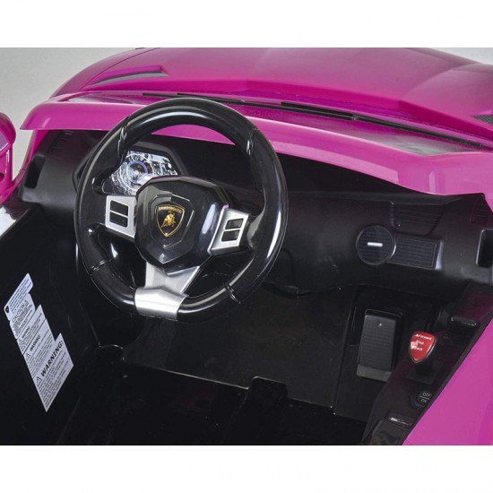 Lamborghini Aventador rožinis elektrinis automobilis 6V 3+ FEBER