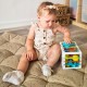 Lankstus sensorinis kubelių rūšiavimo rinkinys vaikams, spalvingų formų abėcėlė, 15 vnt. WOOPIE BABY