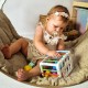 Lankstus sensorinis kubelių rūšiavimo rinkinys vaikams, spalvingų formų abėcėlė, 15 vnt. WOOPIE BABY