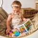 Lankstus sensorinis kubelių rūšiavimo rinkinys vaikams, spalvingų formų abėcėlė, 15 vnt. WOOPIE BABY