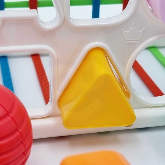 Lankstus sensorinis kubelių rūšiavimo rinkinys vaikams, spalvingų formų abėcėlė, 15 vnt. WOOPIE BABY