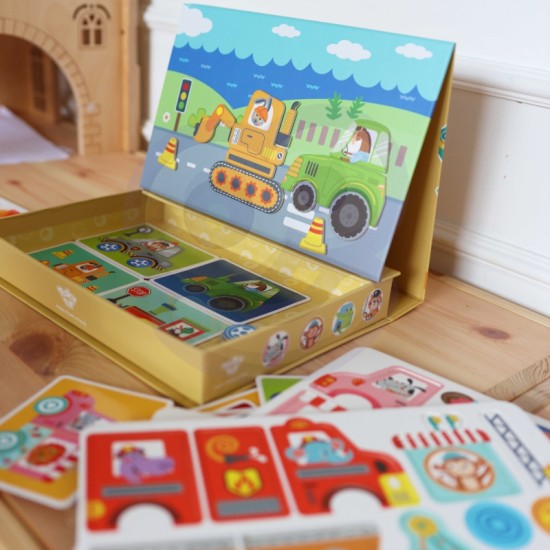 Lavinamoji dėlionė magnetinė dėžutė vaikams 80 vnt. TOOKY TOY Montessori