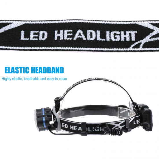 LED Galvos Žibintas OEM YHX-1262, T6 LED, 90° 8 lempučių