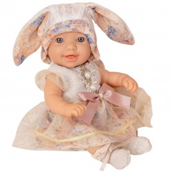 Lėlė 24 cm su zuikio suknele ir kepure WOOPIE ROYAL
