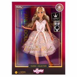 Lėlė 30 cm ilgio su šviesiais plaukais, rožinė suknelė, papuošalai WOOPIE ROYAL Lily