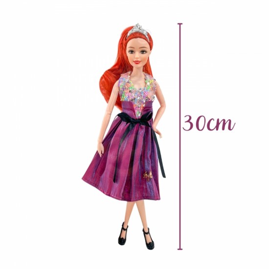 Lėlė 32 cm - stilinga princesė su rožine suknele + aksesuarai WOOPIE ROYAL Emi