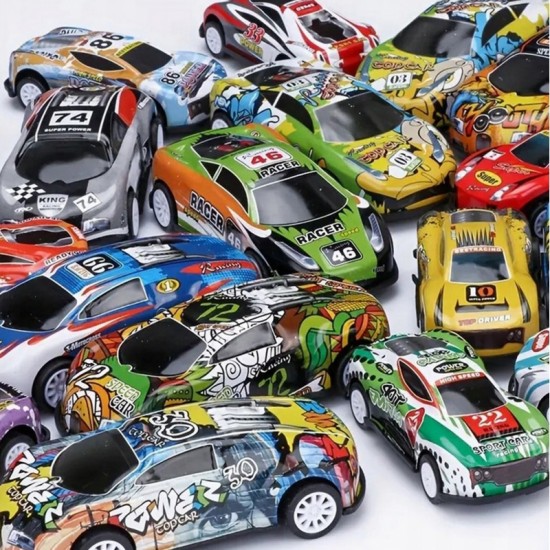Lenktyninių automobilių rinkinys, automobiliai dėžėje, 50 vnt. WOOPIE
