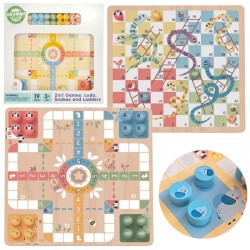 Loginiai stalo žaidimai 2 viename Ludo Ludo + Išlaisvinkite gyvūnus WOOPIE GREEN