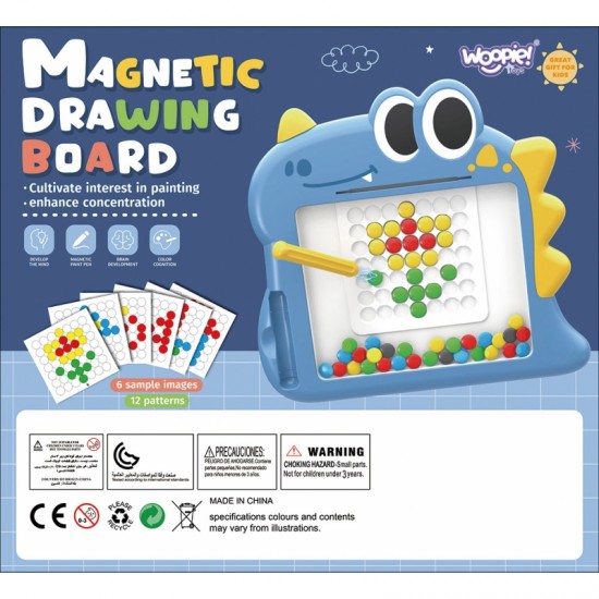 Magnetinė lenta vaikams Montessori MagPad dinozauras WOOPIE