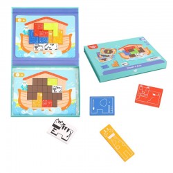 Magnetinė Montessori dėlionė Loginė dėlionė Tetris Nojaus arka 26 vnt. TOOKY TOY