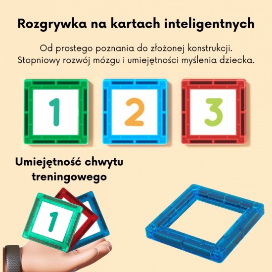 Magnetiniai blokeliai mokomiesiems skaičiams, 70 detalių WOOPIE 3D