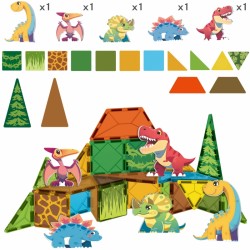 Magnetiniai kaladėlės 7,5 cm Dino 30 vnt. WOOPIE