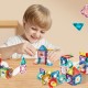 Magnetiniai konstruktoriai 3D edukacinis rinkinys kamuoliukų bėgimui, 126 vnt. WOOPIE