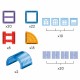 Magnetiniai konstruktoriai 3D edukacinis rinkinys pilis 100 vnt. WOOPIE